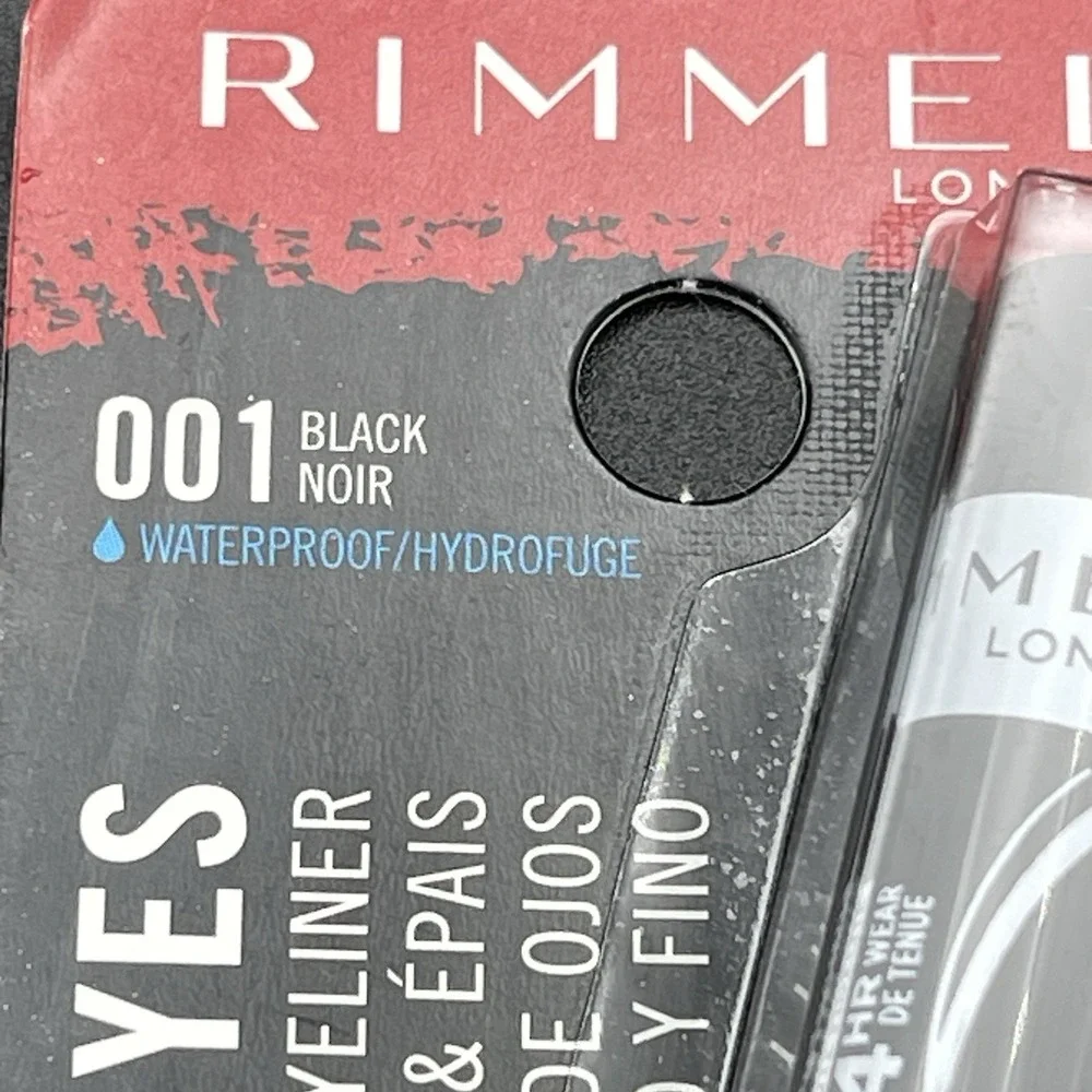 Lot of 3 Rimmel ScandalEyes Thick & Thin Eyeliner 001 Black Sealed